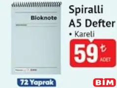 AVANSAS SPİRALLİ A5 DEFTER KARELİ 72 YAPRAK fiyat ve kampanya bilgisi